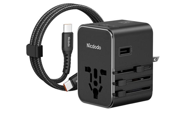 Mcdodo CP-3270 MDD G5 Series 45W 3 USB-C + 2 USB-A Universal Travel Power Adapter Charger with USB-C to USB-C Cable - Black